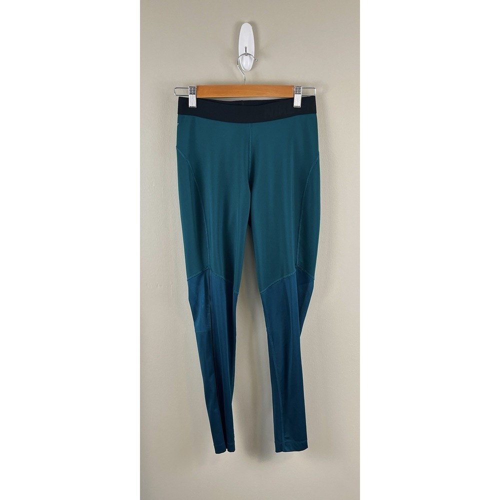 Nike‎ Pro Dri-Fit HyperWarm Women's Leggings Sz M Green  Activewear Running